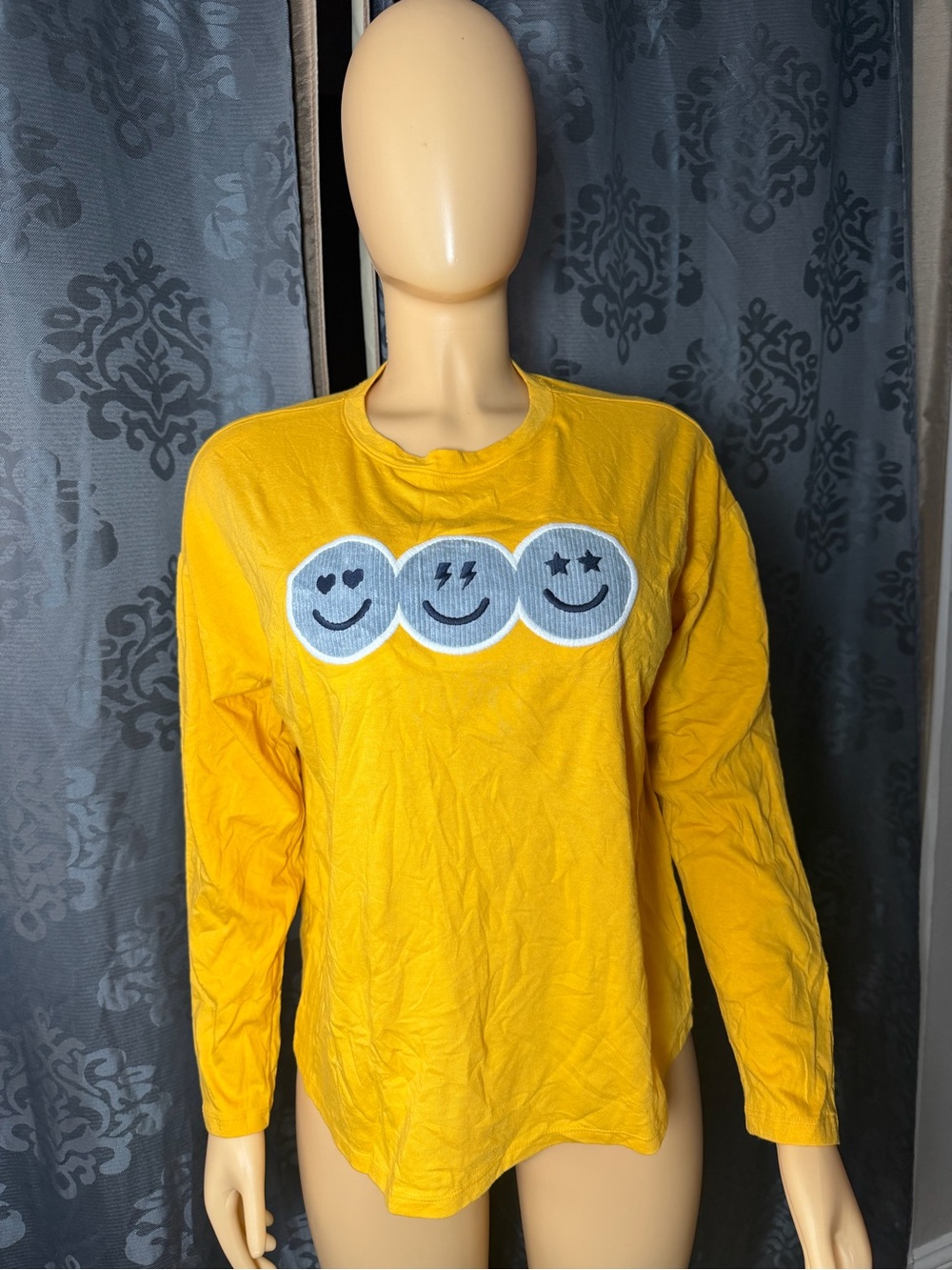 Yellow Long-Sleeve Graphic Top